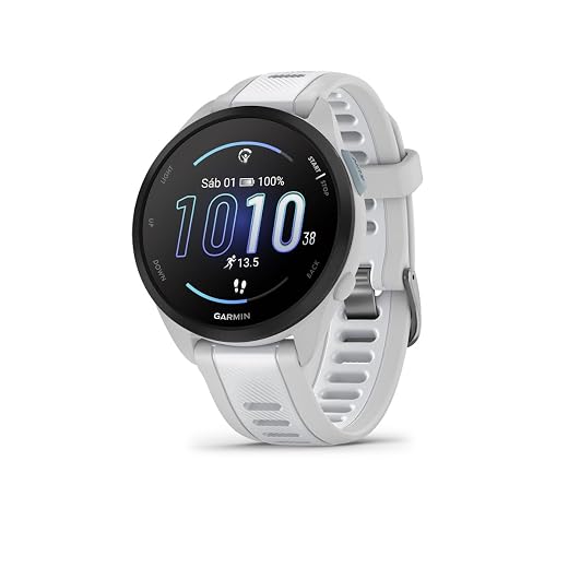 Garmin Forerunner 165, GPS Running Smartwatch, White | AMOLED Touchscreen, Optimized Metrics, Training Plans, Garmin Pay, 11-Day Autonomy