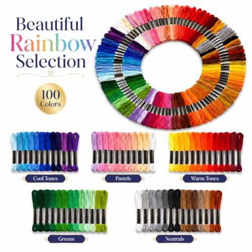 100 Farben Stickgarn Set – Weiches Stickgarn, 8 m pro Rolle, 6-fädig – Bild 5