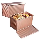 EGEN Bread Pan Loaf Pan for Baking with Lid, Non-Stick Carbon Steel Baking Bread Toast Mold Loaf Bak