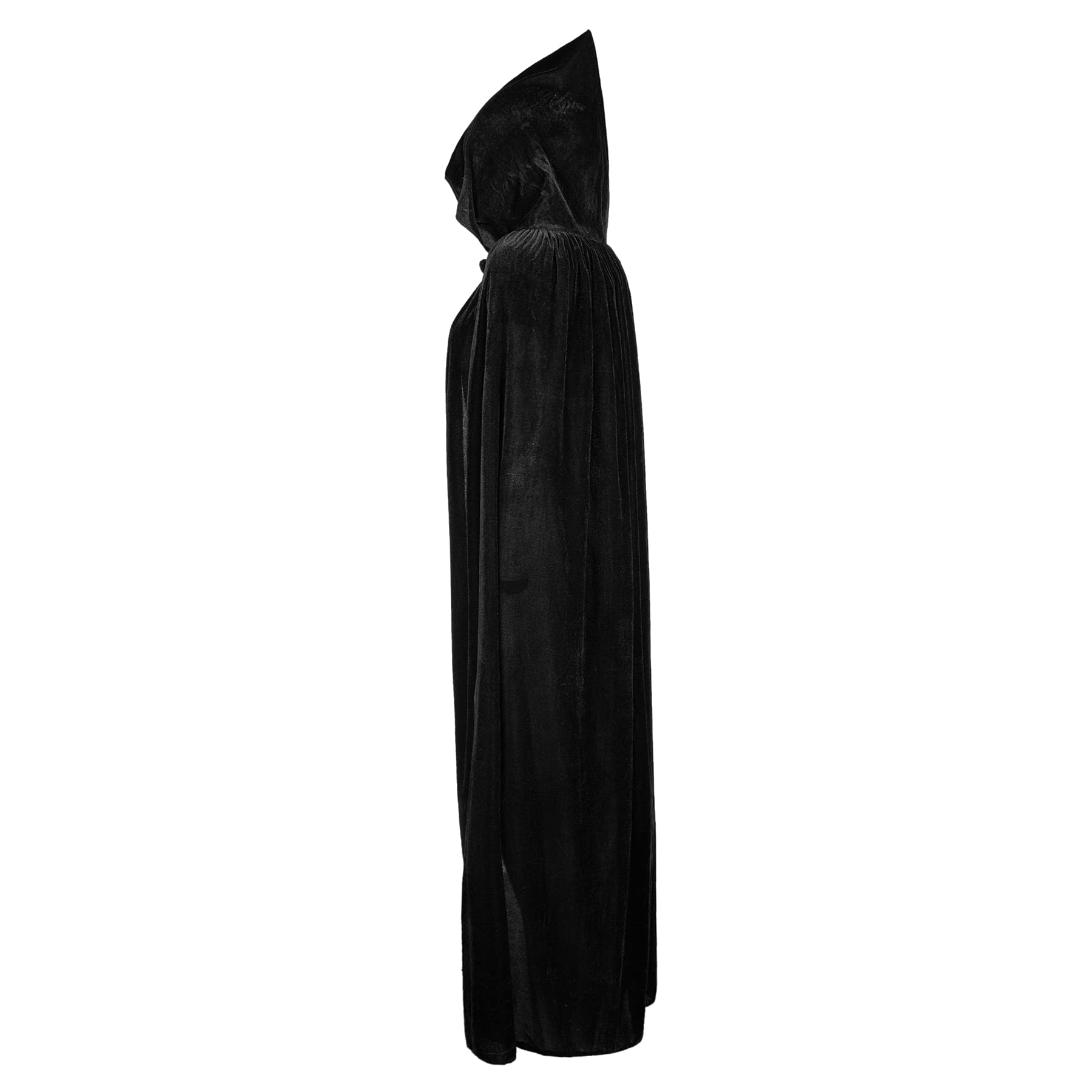 BALENNZ Cape Cloak with Hood - Adults Witch Cape Hooded Cloak for Women Men Halloween Costumes Christmas Cosplay: Medium Black