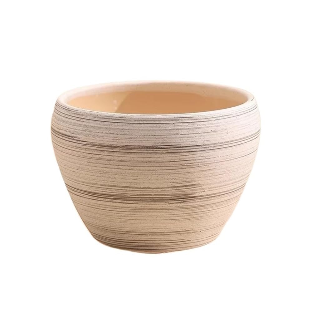 XBGfdySD Ceramic Glaze Planter Pot，with Drainage Hole Round Plant Pot for Indoor Outdoor Plant Flowerpot(White,Large)