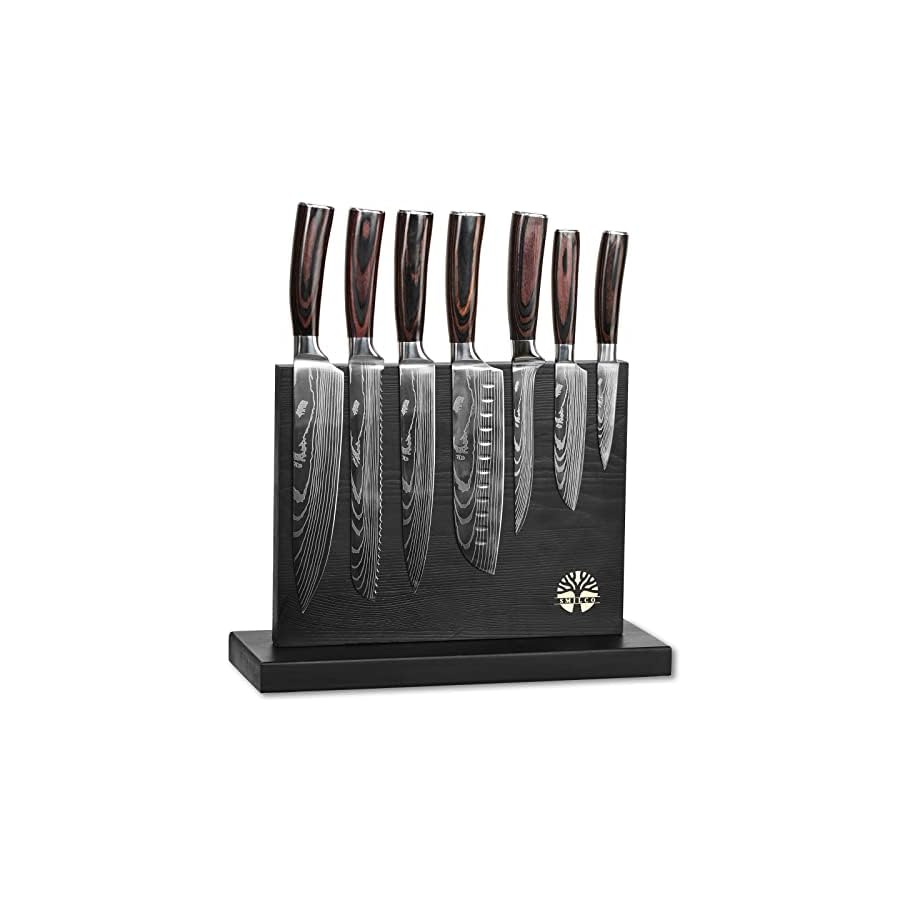 Knife-Sets-For-Kitchen-with-Block-Smilco-7-Piece-Hand-Forged-High-Carbon-Stainless-Steel-Knife-Block-Set-Solid-and-Safe-Premium-Magnetic-Knife-Holder Knife Sets For Kitchen with Block Smilco 7 Piece Hand-Forged High Carbon Stainless Steel Knife Block Set Solid and Safe Premium Magnetic Knife Holder