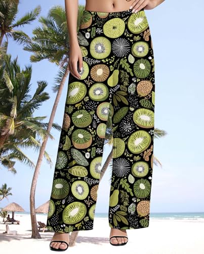 Womens Floral Print Palazzo Pants Casual High Waist Wide Leg Long Trousers Lightweight and Comfortable Trendy Pant2