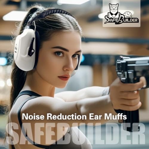 Image of SAFEBUILDER Ear Muffs Noise Reduction SNR 33dB Adjustable Lightweight Safety Earmuffs Sound Proof Noise Cancelling ANSI