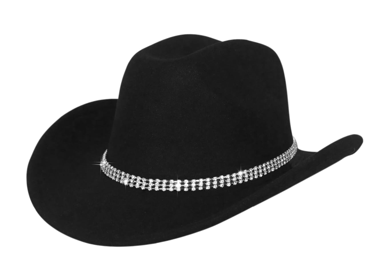 INOGIH Sombrero Western Cowboy con cinturón para Mujeres - Sombrero panamá de fieltro de lana