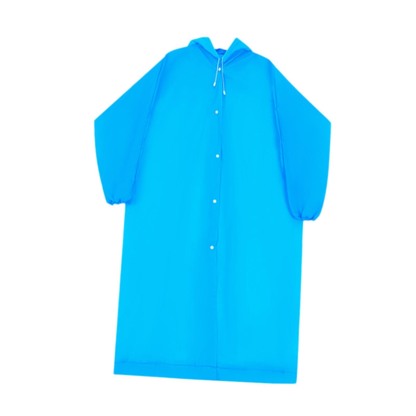 FABLOFT Portable Raincoat Reusable Waterproof Rain Jacket for Outdoor Travel Camping Blue-image-49