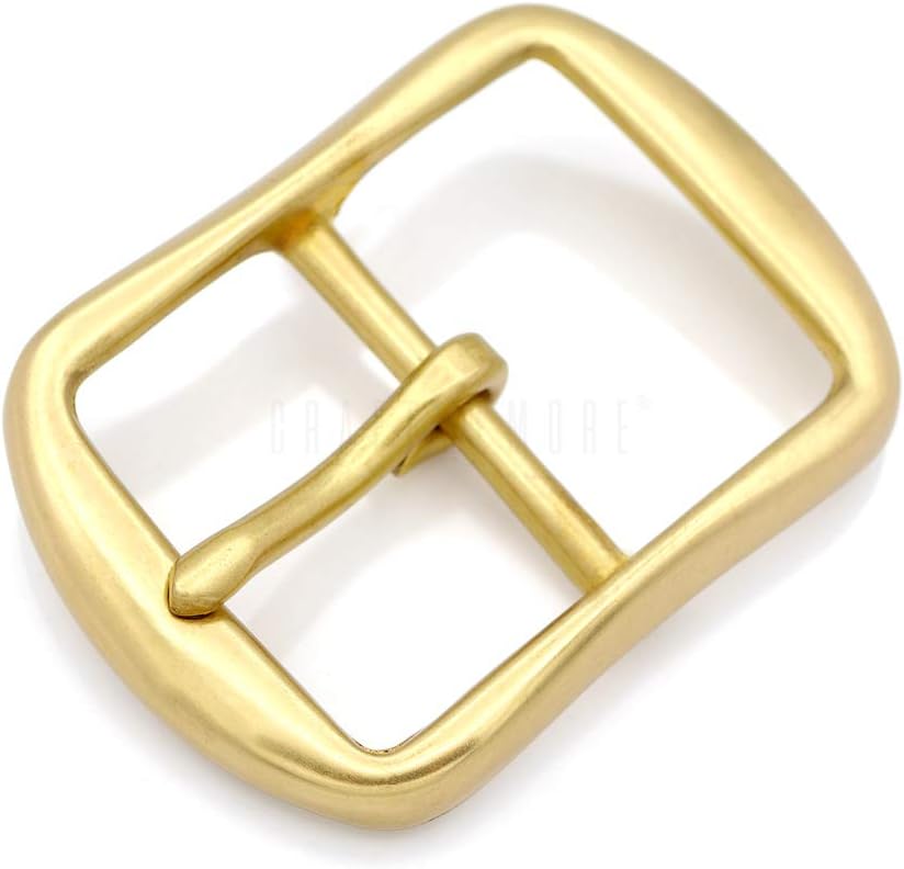 CRAFTMEMORE Solid Brass Belt Buckle 1.5 Inch Single Prong Square Belt Buckle for Replacement, DIY Leather Craft SCBB