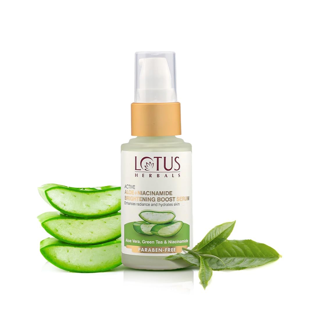 Lotus Herbals Active Aloe + Niacinamide Brightening Boost Serum, 30 ml (Pack of 1)