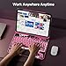 Uminy iPad Keyboard Case for iPad 10th Gen (2022) & 11th (A16, 2025), Magic Wireless Keyboard with Trackpad 7 Color Backlit, 360° Rotating Stand Transparent Protective Cover with Pencil Holder (Pink)