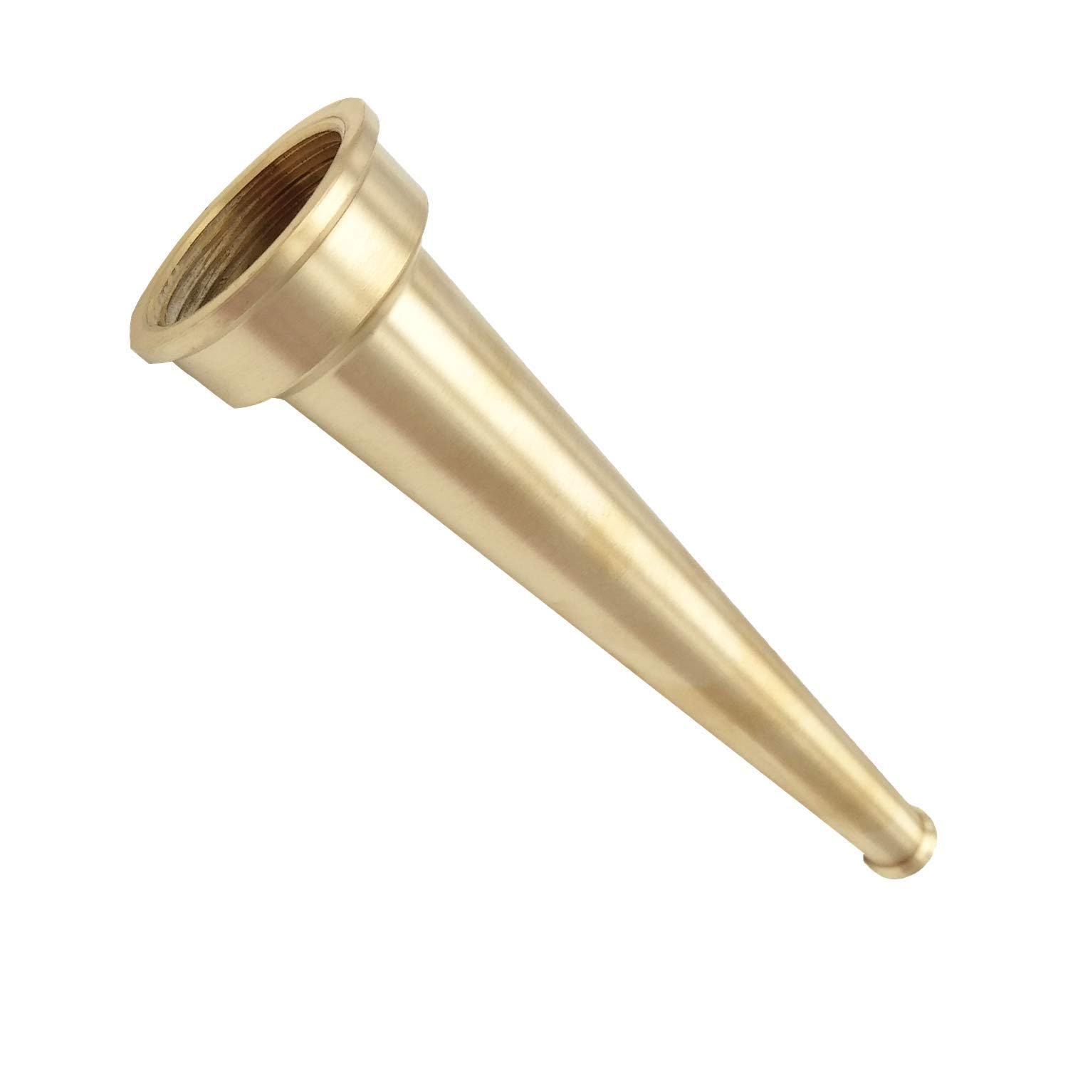 Brass Fire Equipment Plain Hose Nozzle, 1-1/2" NST (NH), 10" Length, 1/2" Orifice