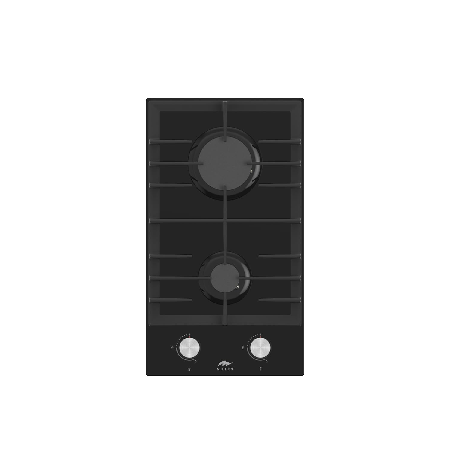 MILLEN 30 cm Built In Glass Gas Hob with 2 SABAF burners -3 Year Warranty, MGHG 3001 BL