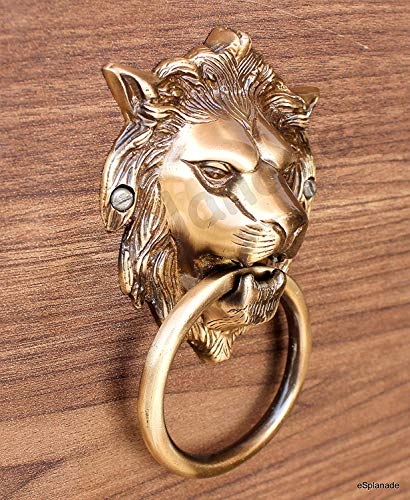 Esplanade - 6.75" Inches Brass Lion Face Door Knocker - Door Decor | Home Decor #TOP1