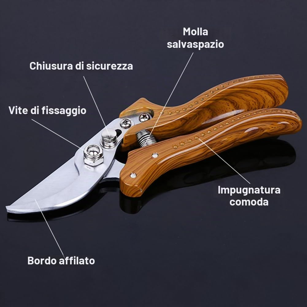Cesoie, cesoie da potatura per giardinaggio Heavy Duty con lame in acciaio inossidabile a prova di ruggine, migliori potatori a mano cesoie da giardino strumenti ergonomici da giardinaggio (MJ005)