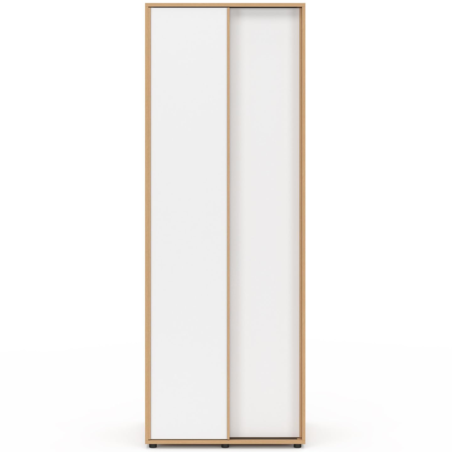 IDMarket SLIDEA Armario 2 puertas correderas madera y blanco 60 cm armario con estante