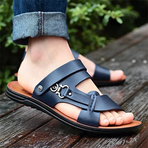 Men's Toe Sandals Fashion Beach Shoes Slippers Leather Sandals(38)3