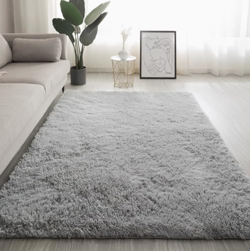 Bestome カーペット ラグマット 120×160CM 滑り止め付 洗えるラグ 抗菌 ふわっとした手触り 防音絨毯 長方形 約1.5畳 グレー