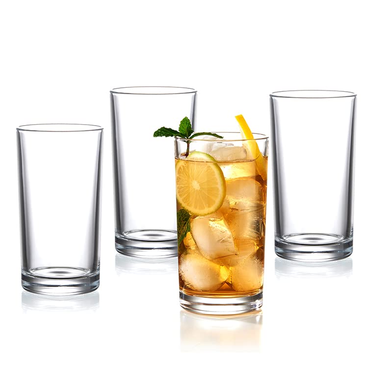 KING CRYSTAL Highball Drinking Glasses Tall Glass Cups | Lead |Free Crystal Glass Water Glasses, Bar Glassware, Drinking Glasses, and Mixed Drink Cocktail Glass Premium highball glasses (Clear)