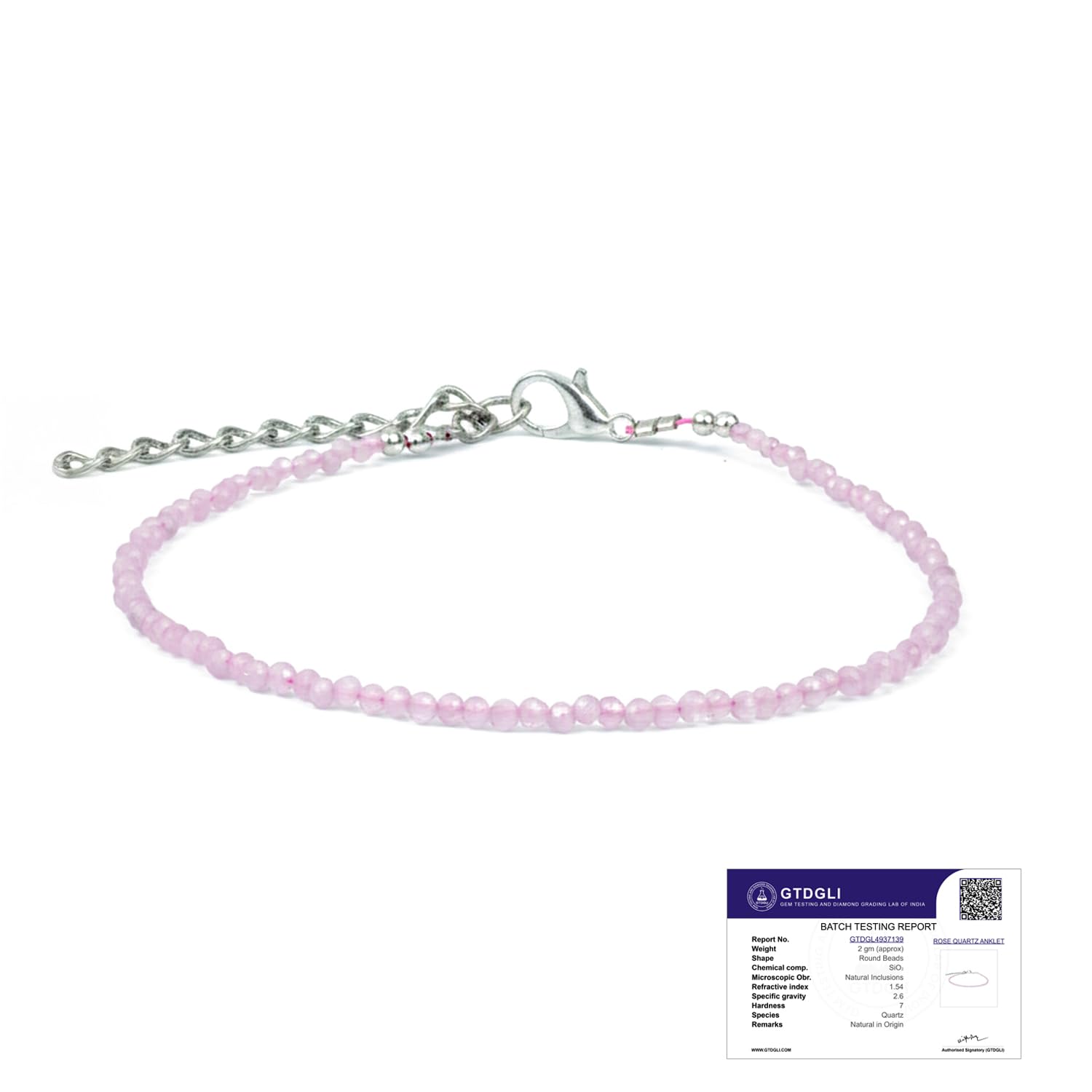 Rose Quartz Anklet | Stone of Love, Healing & Harmony | Rose Quartz Anklet for Women | Best Gift for Woman | Spiritual Jewellery for Women