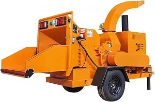 Commercial Wood Chipper Shredder - Versatile Wood Chipper Machine High-Torque Mobile Wood Crusher for Yard Waste, Industrial Branch Processing & Recycling Centers