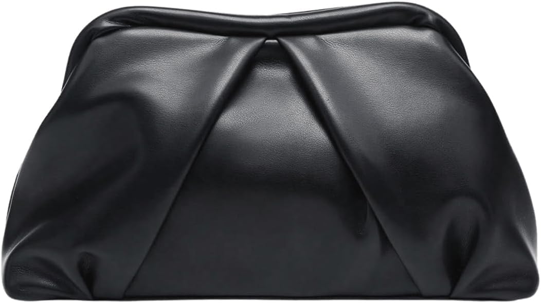 Floerns Women's Vintage Leather Ruched Bag Evening Handbag Dumpling Clutch Purse