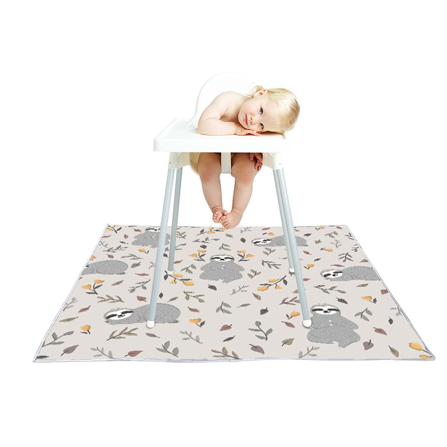 Jumbo 51 Inch Splat Floor Mat, Under High Chair Baby Splat Mat, Kids Arts Crafts Washable Splash Spill Mat, Eating Mess Floor Protector, Waterproof&Non-Slip