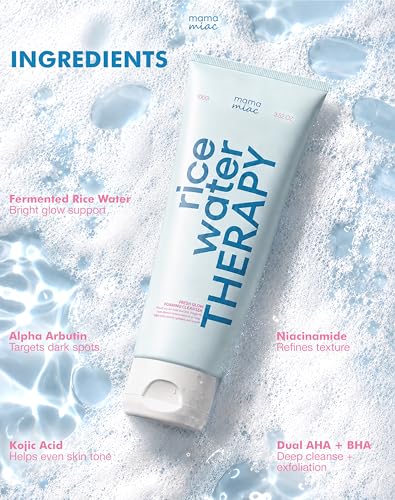 Image of MAMAMIAC Rice Water Therapy Foaming Cleanser - 100g | Fresh Glow with Rice Water Extract | For All Skin Types