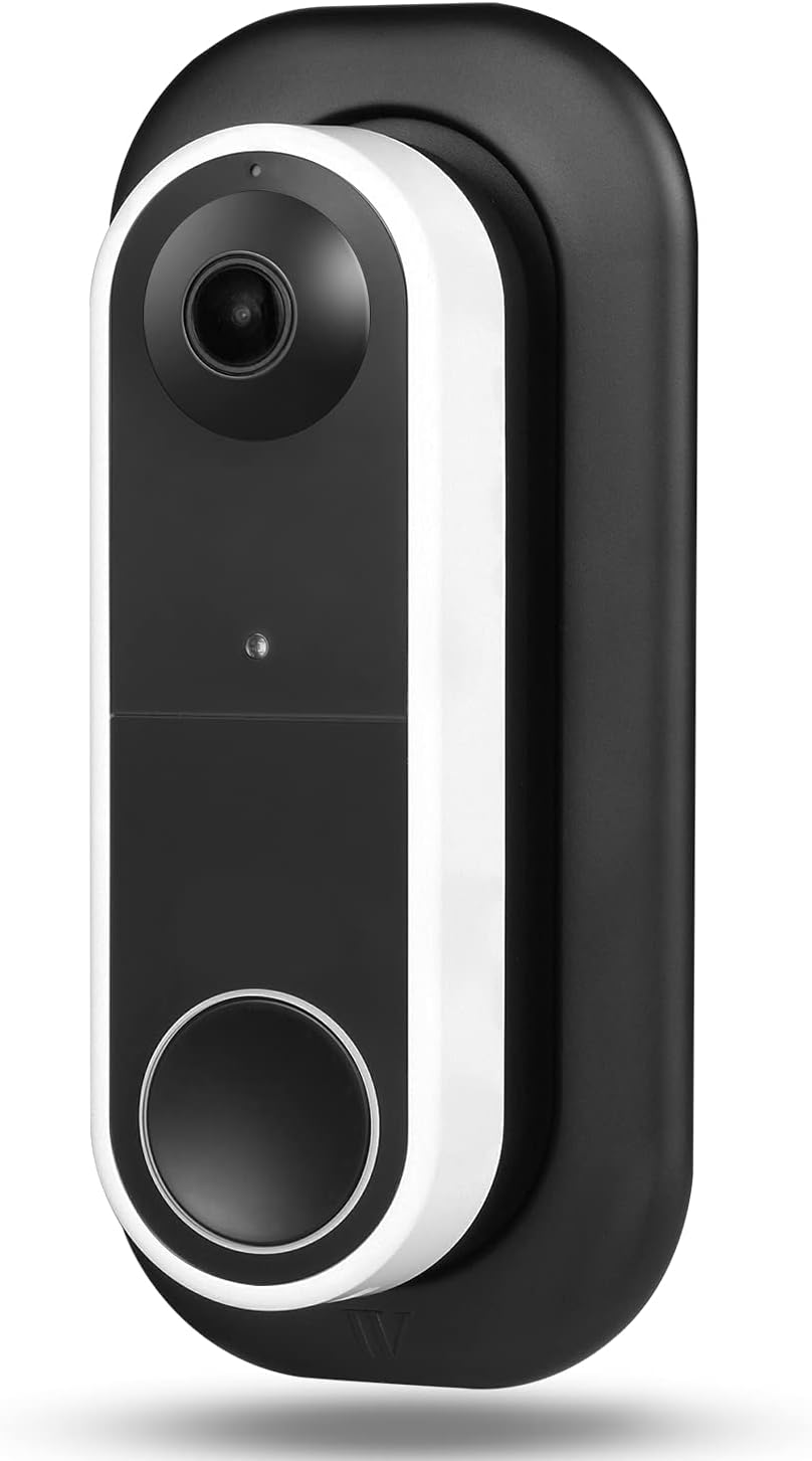 Wasserstein Wall Plate Compatible with Arlo Essential Wire-Free Video Doorbell- A Nice & Clean Finish for The Arlo Essential Doorbell (Black)