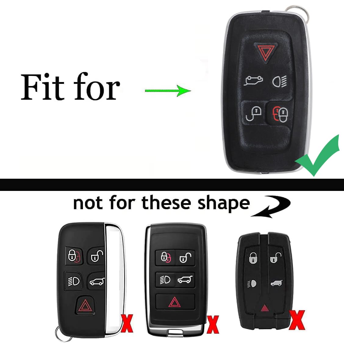 Ontto Car Key Cover Case Key Fob Cover For Land Rover Discovery 4 Sport Defender LR4 LR2 Freelander 2 Range Rover Sport Evoque Jaguar Leather Smart - View #2