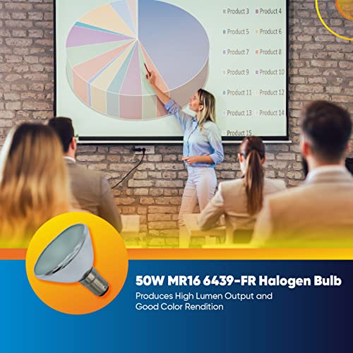 Technical Precision Replacement For Philips 6439-Fr Light Bulb 50 Watt Mr16 Halogen Bulb With Ba15D Double Contact Dc Bayonet Base - Frosted Narrow Flood Light - 1 Pack #TOP3
