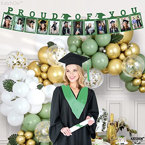 Image of Graduation Decorations 2026 | Felt Green Graduation Photo Banner 2026 4x6 - Large 10 Feet | Proud of You Banner | Grad Picture Banner, Grad Banner 2026 Personalized | KatchOn