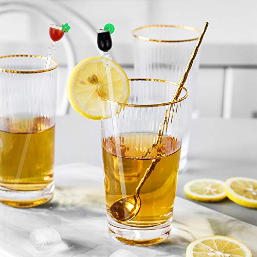 DXLing 10 Pieces Cocktail Stirrers Acrylic Cocktail Stirrers Swizzle Sticks with Various Wine Glass Patterns Bartender… - Afbeelding 8