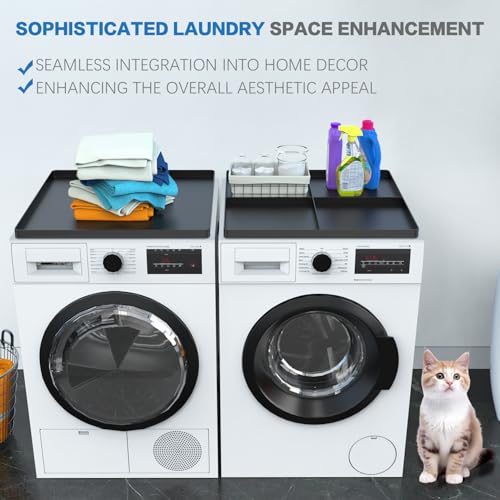 2 PCS Washer and Dryer Top Protector Mat, 26.5“ x 26.5“ Protective Silicone Rubber Mat for Washing Machine and Dryer, Simple Partitioning Washing Machine Cover, Laundry Room Accessories