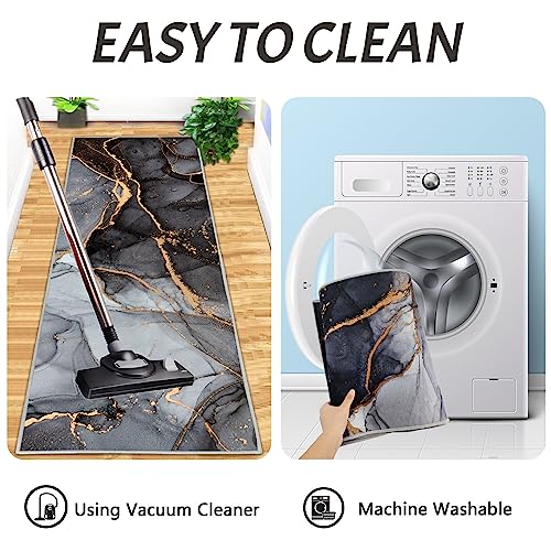 Miniatura 5 de Hsglgna Alfombra De Cocina, 2 Piezas, Antideslizante, Lavable, Para Cocina, Pasillo, Sala De Estar, Dormitorio, Baño Estilo E, 43x75 43x150cm