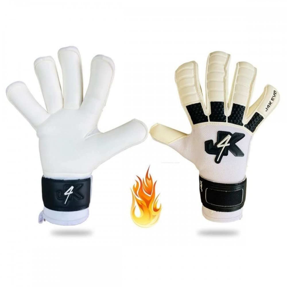 J4K EVO Thermal Roll Finger Goalkeeper Gloves | Fleece Inner Material Keeps Hands Warm | 4mm Soft Palm Gives Extra Protection and Comfort | Sizes: (3,4,5,6,7,8,9,10 and 11) Adult and Junior