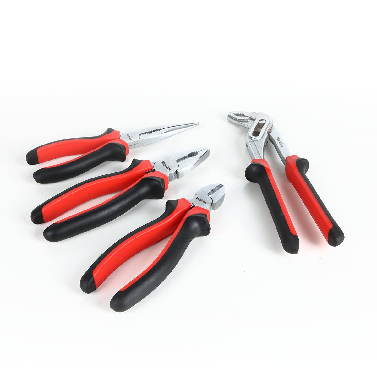 Mephisto Set di attrezzi per carrello da officina Pro Line, con martello e punte, pinze da mare, pinze combinate, pinze per pompa dell'acqua, incl. inserto morbido effetto carbonio