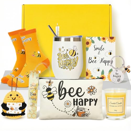 8PCS Bee Gifts for Women Bee Themed Gift Set with Tumbler for Christmas