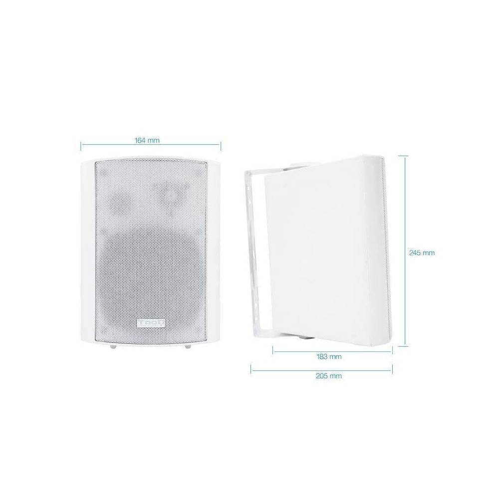 TooQ TQOWS-01W - Enceintes murales Autonomes, Puissance de Sortie RMS: 2x30W, Fréquence: 70Hz-16Khz, 2xRCA, 1x Jack 3.5, contrôleurs de Volume, Blanc