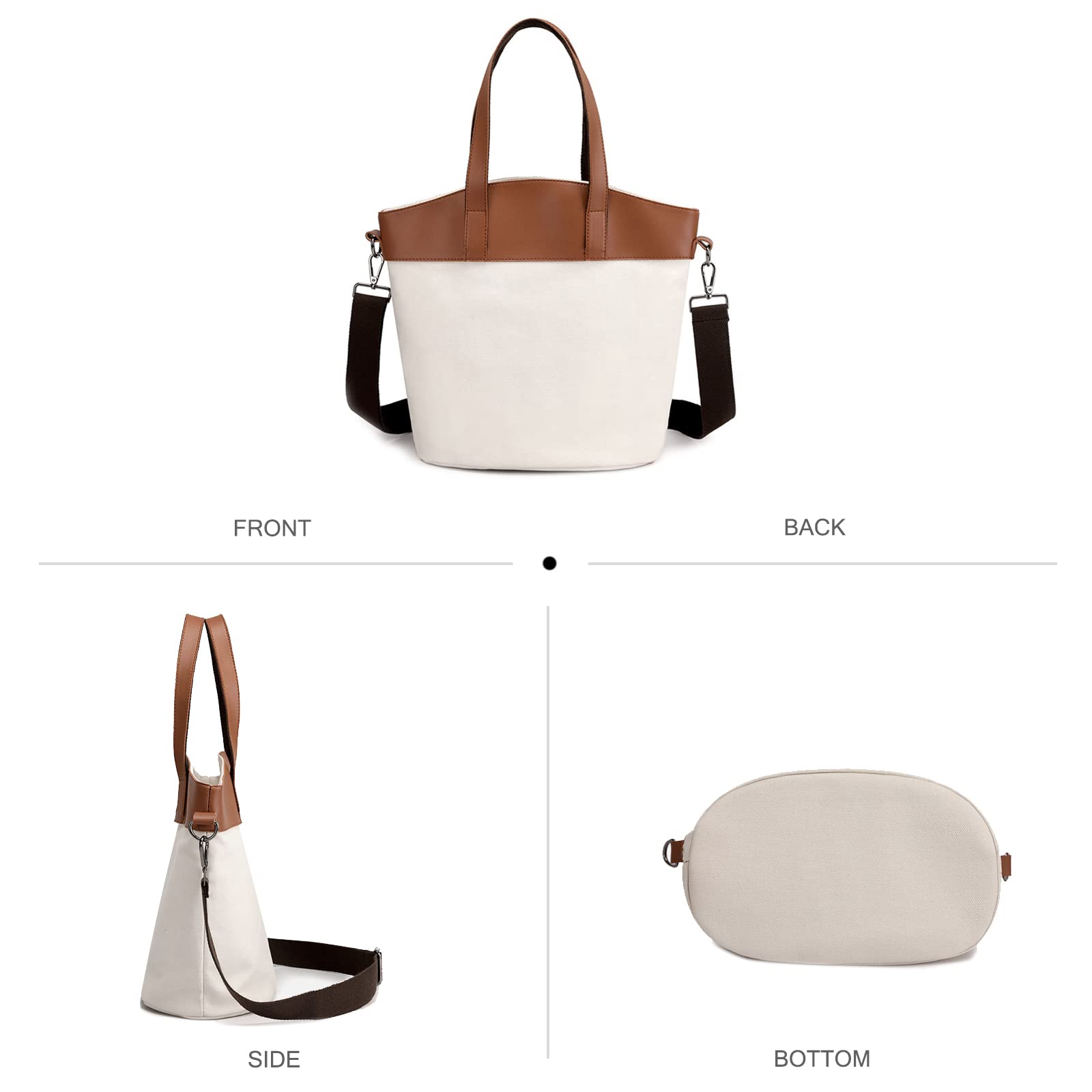 Canvas Totes Taschen für Damen Große Umhängetasche Lässige Handtaschen Einkaufstasche Mehrfarbige Einkaufstasche Bucket Bag Mode Hobo Taschen für Arbeit Schule College Double The Comfort