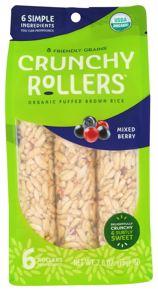 Bamboo Lane Crunchy Rice Rollers, Mixed Berry, 6 Ct (Pack Of 2)