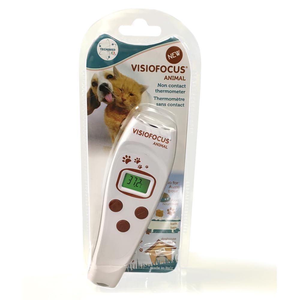TECNIMED - VisioFocus Animal 06620 - Termometro medicale infrarosso per la misurazione a distanza della temperatura corporea di animali - Senza nessun contatto con l'animale - Made in Italy.