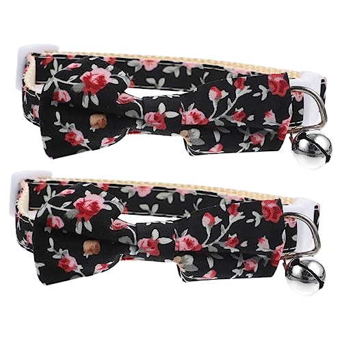 2個 かわいい猫首輪ベル付き分離蝶ネクタイ猫首輪春夏猫首輪 2 個 猫のアクセサリー 装飾的な子猫の首輪 猫ホルダー と猫 猫 愛らしいペットの首輪 ポリエステル・ナイロン ノーブランド品