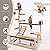 WishesMar Bird Playground Parrot Play Stand with Feeder Cup Swing Climb Ladder and Tray Budgie Playground Cage Exercise Gym Toys for Parakeets Cockatiel, Wooden, Size About 17.7x14.6x10.2 In #A