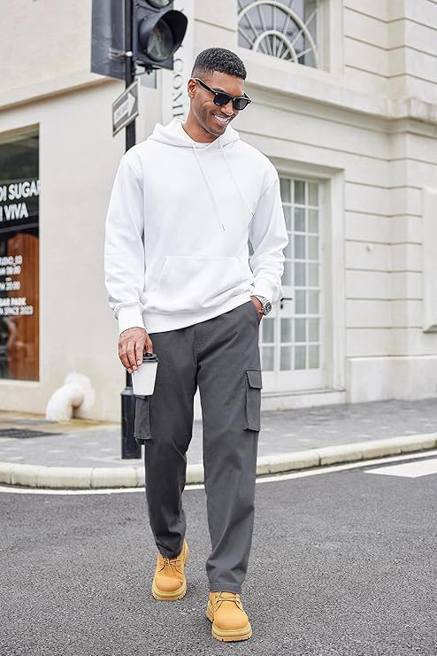 Image of CB-COLEBROOK Men Mid Rise Cargo || Cargo Pants Cotton || Relaxed Fit Elastic Waist || Loose Fit || Casual Pants || Cargos Pant with 7 Pockets (Cargo-48-54)