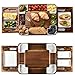 Shanik Bamboo Cheese Board Set/Stainless Steel Cutlery Set and Large Bamboo Cutlery Cheese Board - Ideal for Entertaining and Serving Cheese, Crackers and Appetizers 14.7 x 2 x 14.7 inches
