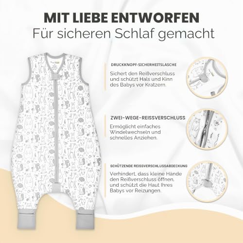 Baby Schlafsack mit Füßen Bio-Baumwolle 2.5 TOG Winterschlafsack 1er-Pack – Ansicht 5