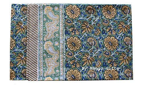 Nappe rectangulaire motif floral indien grand format table de salon - 4