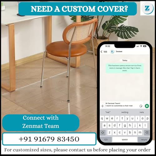 Image of 2mm Thick PVC Chair Mat for Hardwood /Tile /Laminate /Concrete Flooring | Prevents Scratches, Ensures Smooth Rolling & Non-Slip | Customizable Sizes (Translucent)
