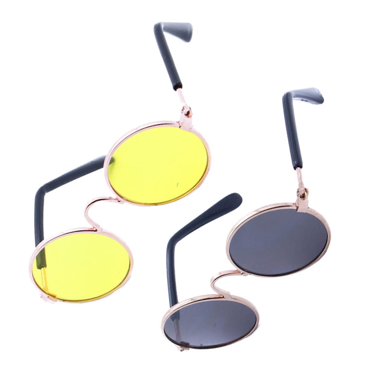 Happyyami Funny Cat Glasses Decorative Pet Sunglasses Metal Plastic Unique Design Joyful Party Accessory