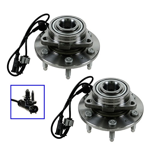 Image of TRQ Front Left and Right Wheel Bearing and Hub Assembly 2 Piece Set Compatible with 2007-2013 Chevrolet Silverado /Sierra 1500 4WD 2007-2014 Chevrolet Tahoe /Yukon /Suburban 4WD