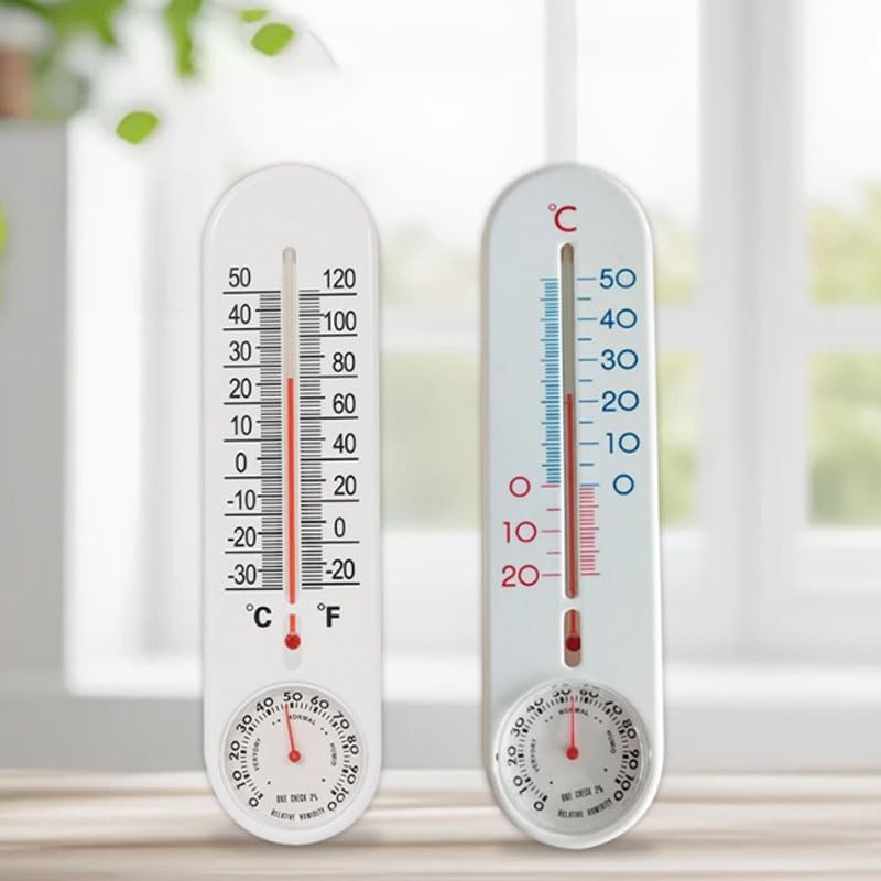 Dial Thermometer for Both Indoor Outdoor Use with Two Pointers Suitable for Office Household